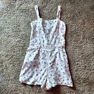 Hollister ditsy prairie floral print smock back romper small